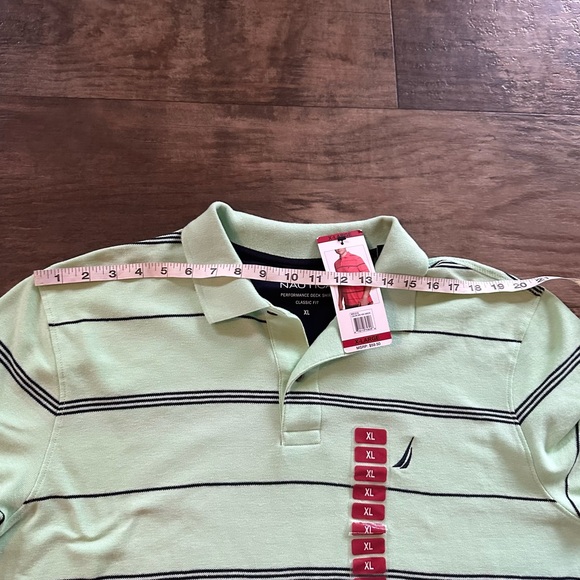 New Nautica green and navy striped polo - Picture 6 of 9